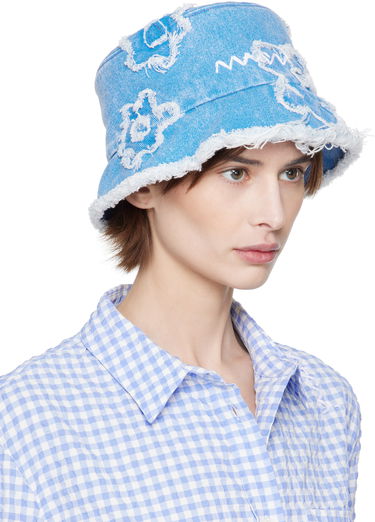Hat Marni Marni Patched Denim Bucket Hat Blå | CLMC0146U0 USCX34, 1