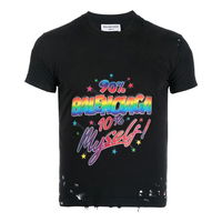 Balenciaga Distressed Graphic Jersey T-Shirt