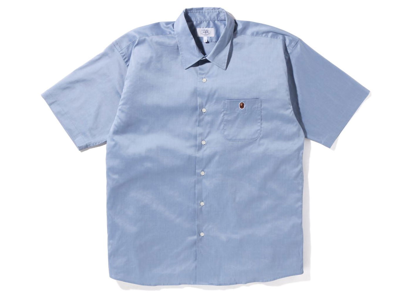 Skjorte BAPE One Point Wide Fit S/S Shirt Blå | 1I30-132-016, 0