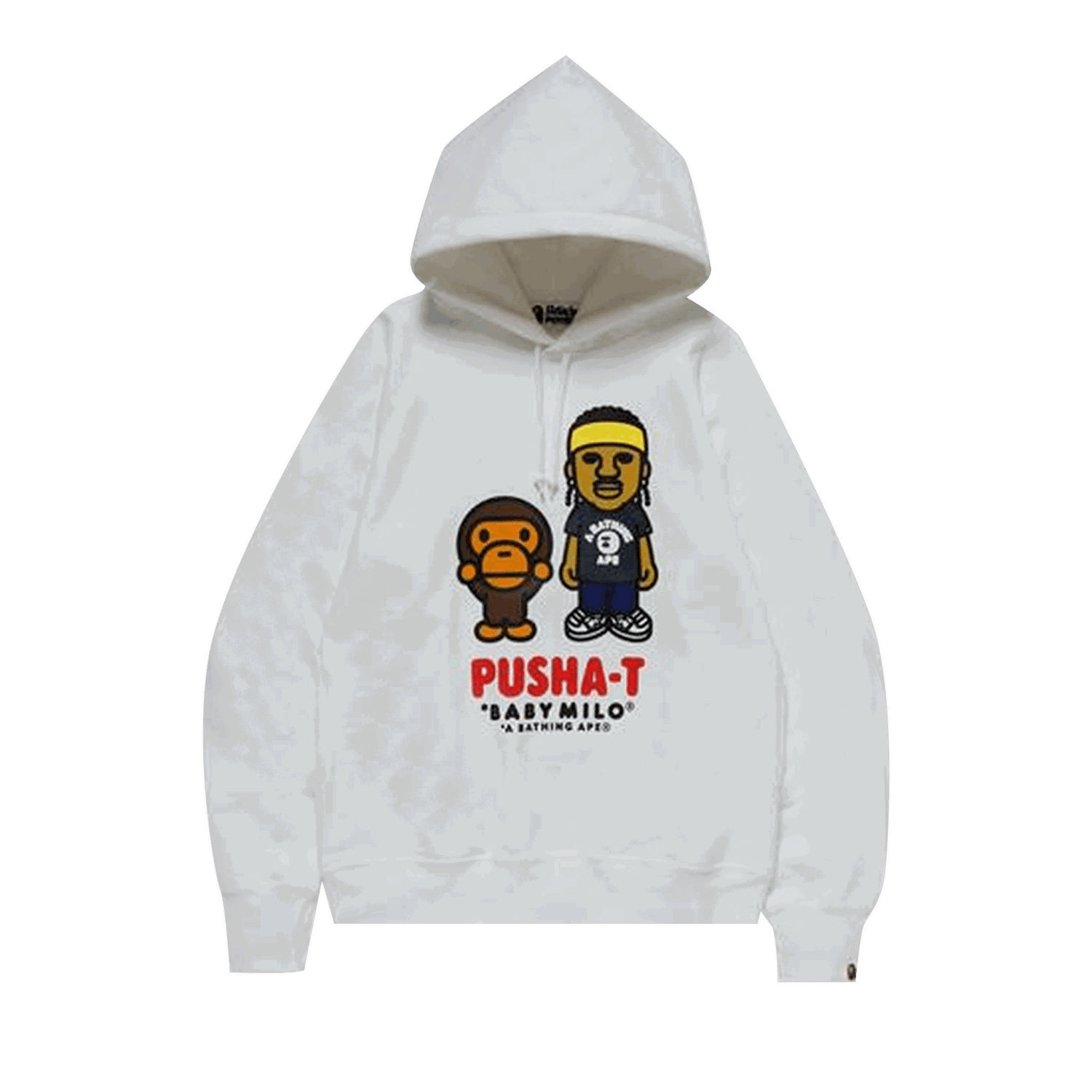 Sweatshirt BAPE x Pusha-T Baby Milo Hoodie Hvid | 2F73 114 918 WHITE, 0