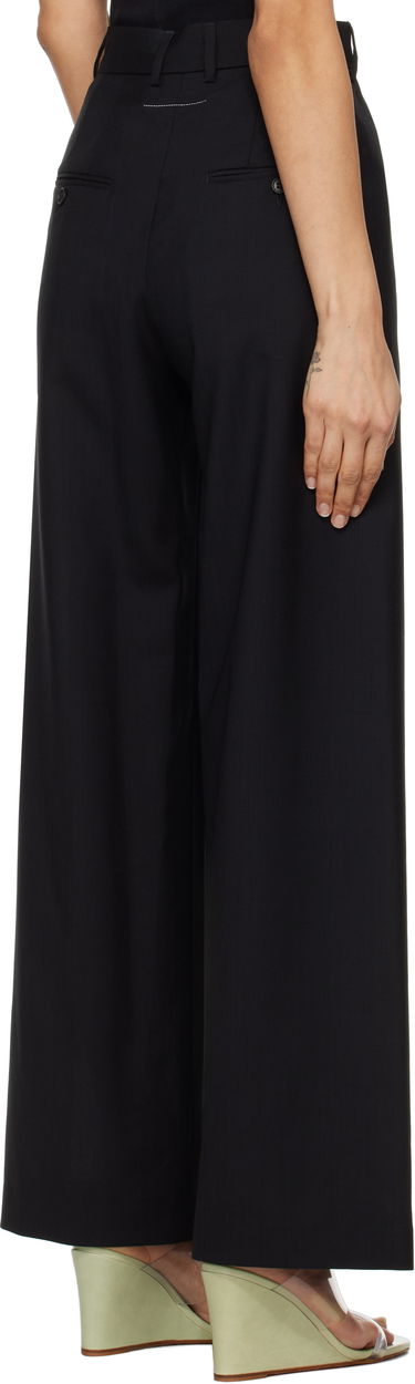 Bukser Maison Margiela MM6 Maison Margiela Tailoring Wool Canvas Tie Trousers Sort | S52KA0518 M35080, 2