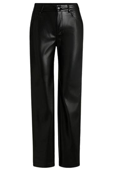 Bukser BOSS Faux Leather Five-Pocket Trousers Sort | 50534543