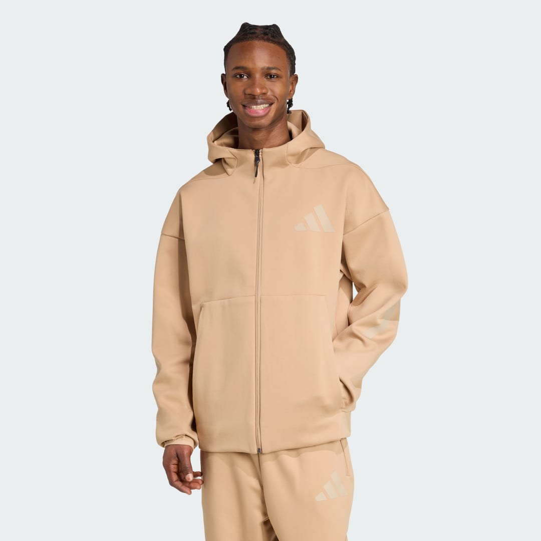 Jakke adidas Performance Z.N.E. Full-Zip Hooded Jacket Beige | KC7904, 0