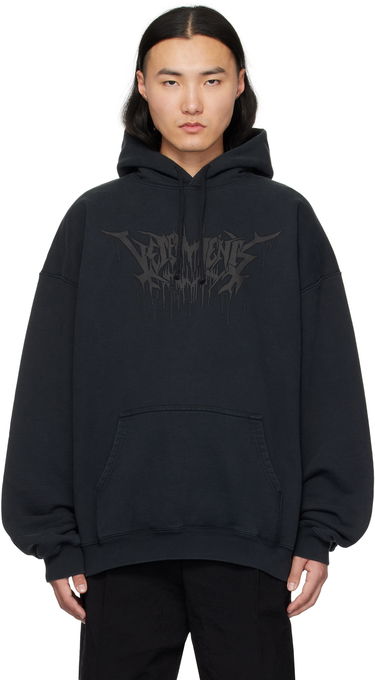 Sweatshirt VETEMENTS Vetements Drip Metal Oversized Hoodie Sort | UA66HD730B, 0