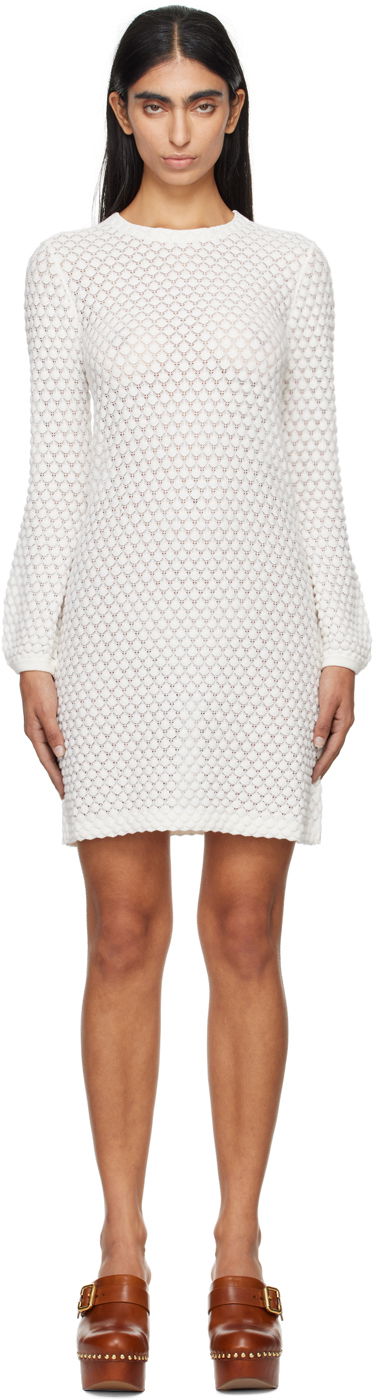 Sweatshirt CHLOÉ Chloé Off-White Crewneck Minidress Hvid | CHC24AMR03630, 0
