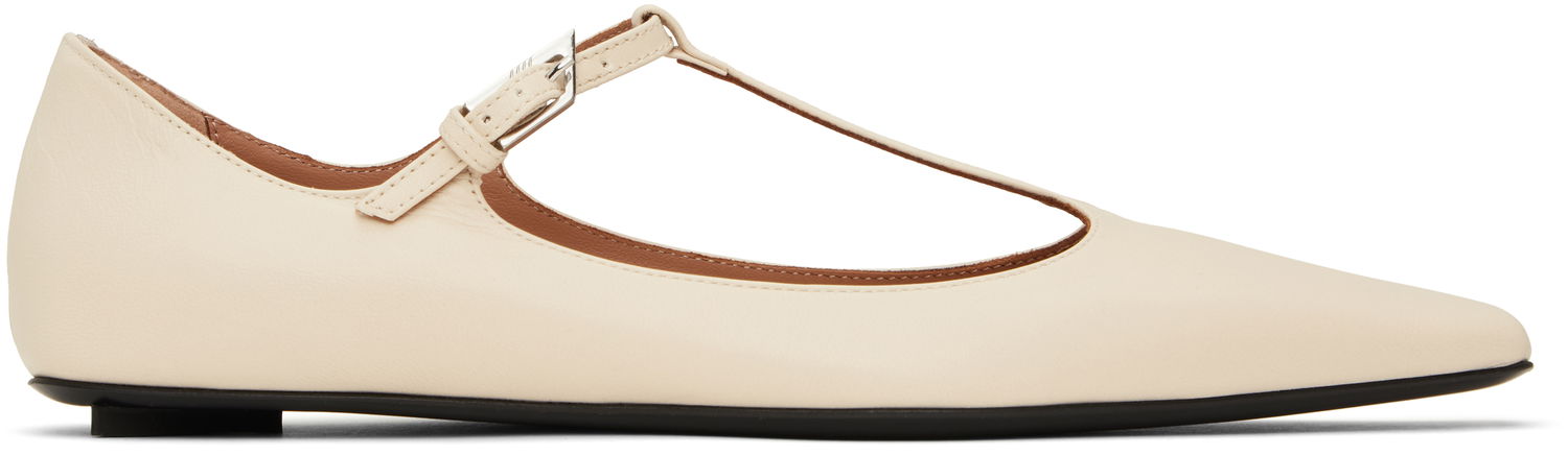 Tøj The Attico Attico Juno Ballerina Flats Beige | 250WSH00858 LBT116AA, 0