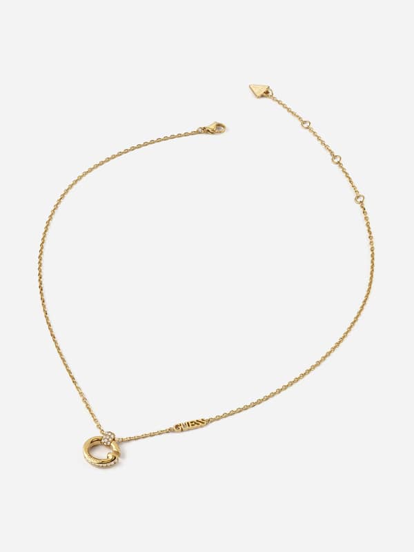 Halskæde GUESS Golden Chain With Crystal G Letter Pendant Metalisk | JUBN04518JW, 0
