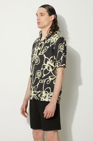 Skjorte Samsoe Samsoe Samsoe Samsoe Regular Fit Floral Print Linen Shirt Sort | M23200085, 3
