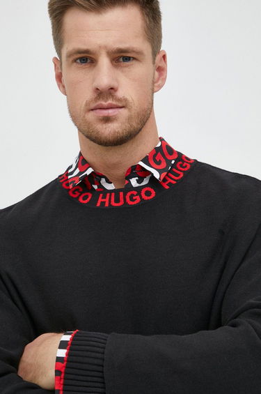 Sweater BOSS Cotton Sweater Sort | 50474813, 1