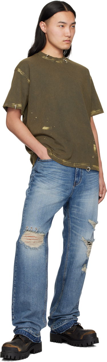 T-shirt We11done We11done Pierced T-Shirt Grøn | WD-TT0-25-770-U-CH, 3