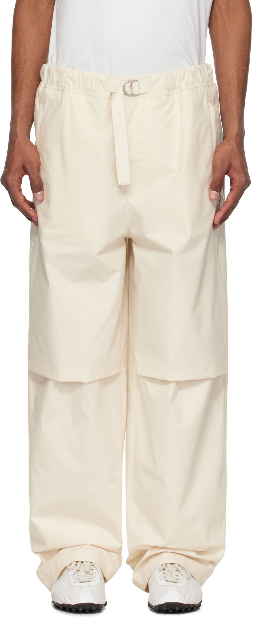 Cargo bukser Jil Sander Jil Sander Belted Trousers Beige | J47KA0268_J45296