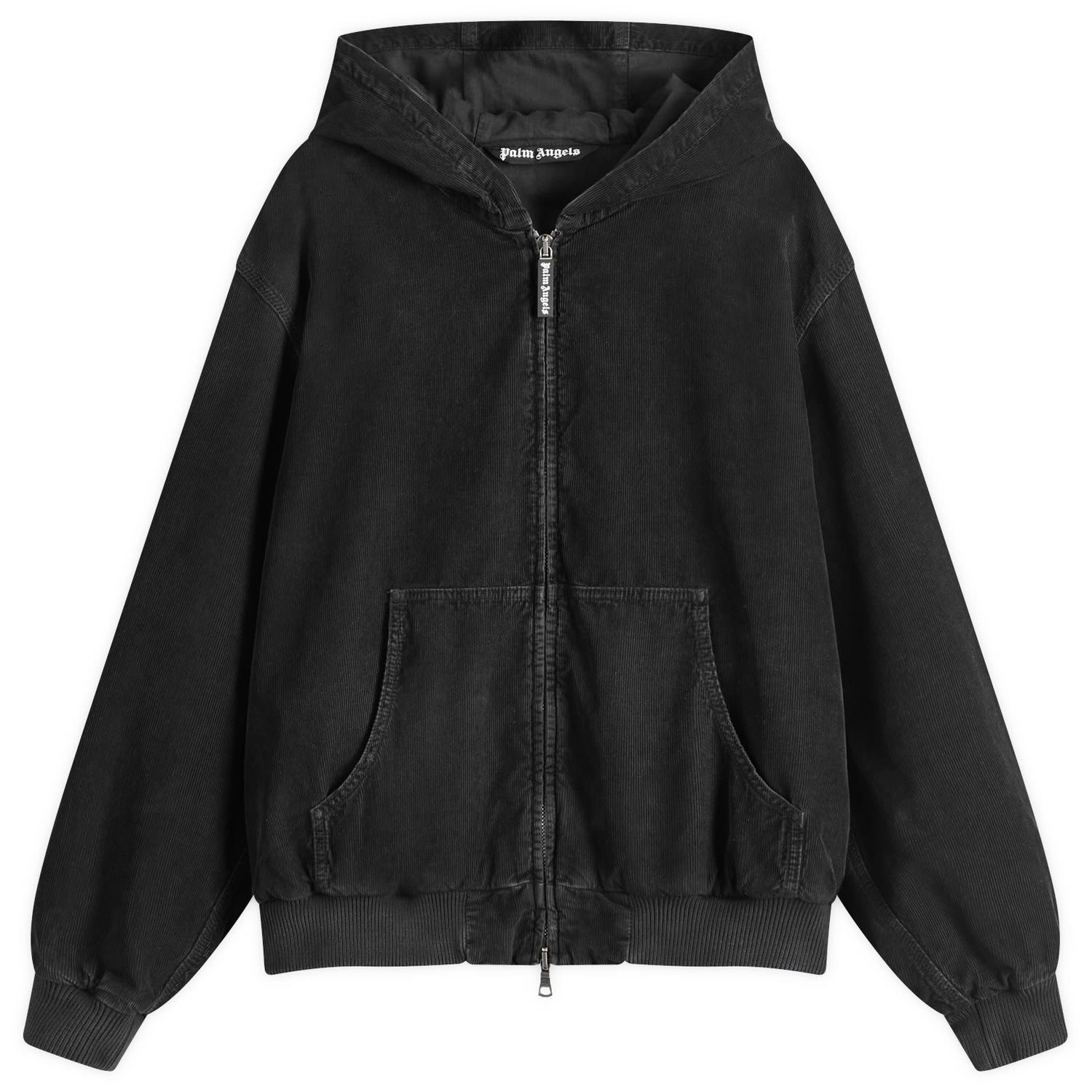 Sweatshirt Palm Angels Curved Logo Corduroy Bomber Jacket Sort | PMEH035S25FAB0011313, 0