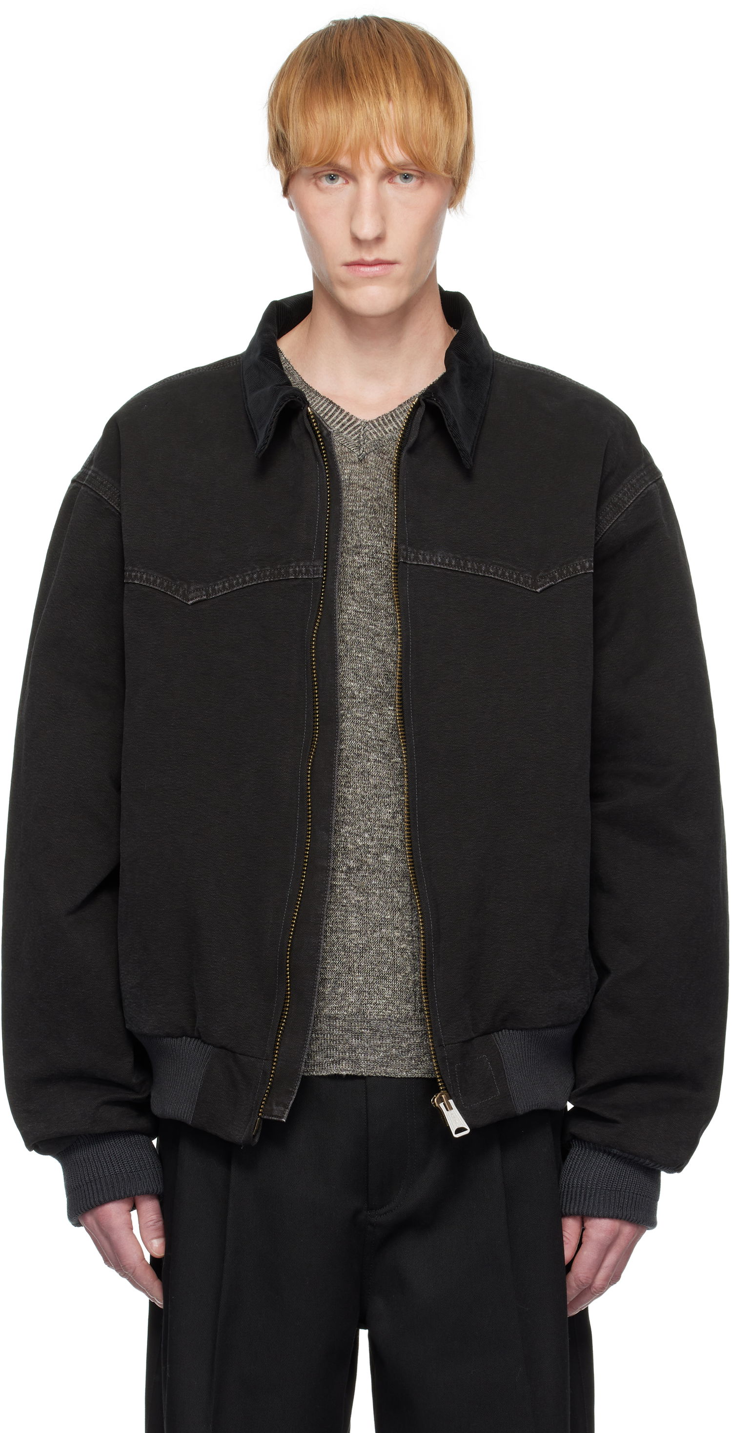 Jakke Maison Margiela Maison Margiela Yoke Caban Bomber Jacket Sort | S50AM0640 M35255, 0