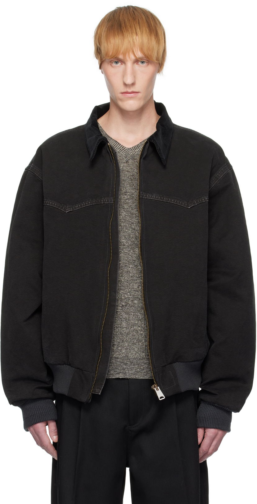 Jakke Maison Margiela Maison Margiela Yoke Caban Bomber Jacket Sort | S50AM0640 M35255