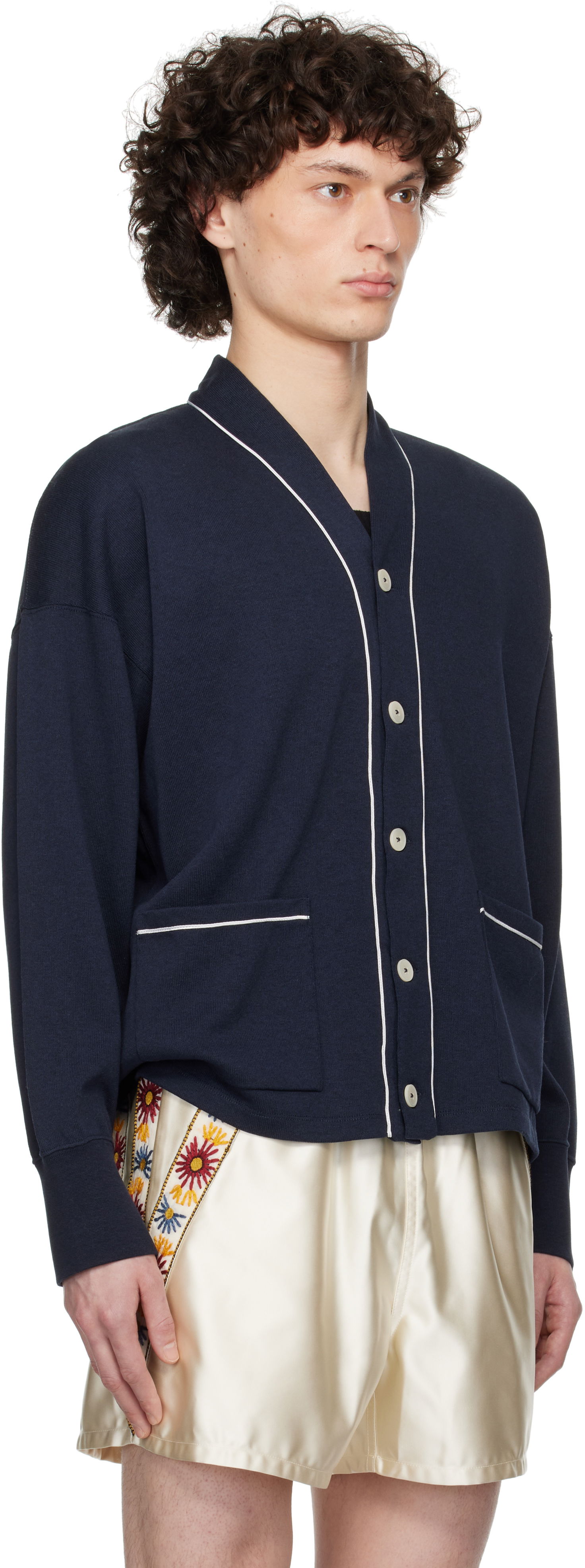 Sweater Bode Bode Uniform Cardigan Mørkeblå | MRS25CS033, 1
