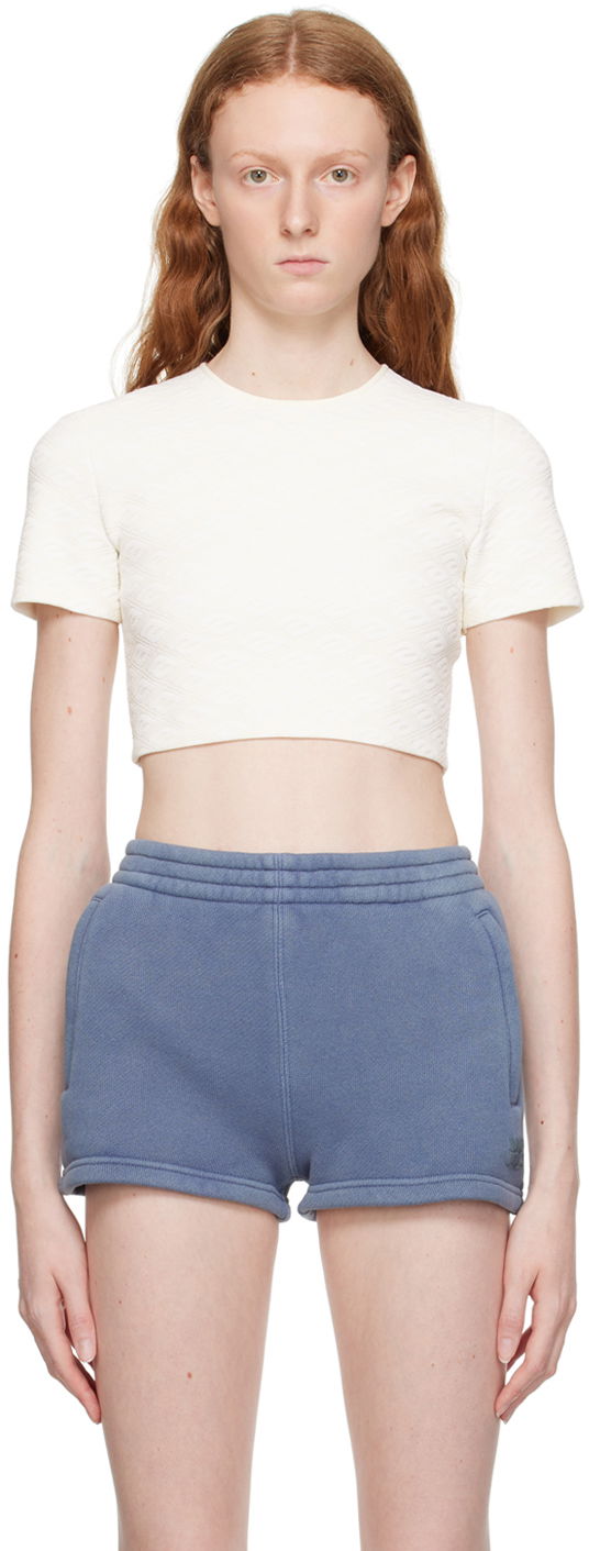Crop top Alexander Wang Cropped T-Shirt Hvid | 4KC3231056