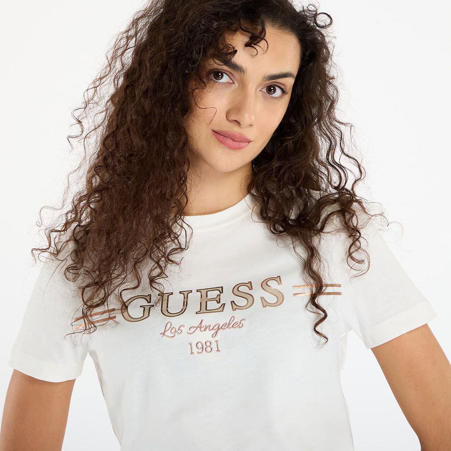 T-shirt GUESS Bibia Short Sleeve T-shirt Hvid | V5BI15KA260-G1O6, 1