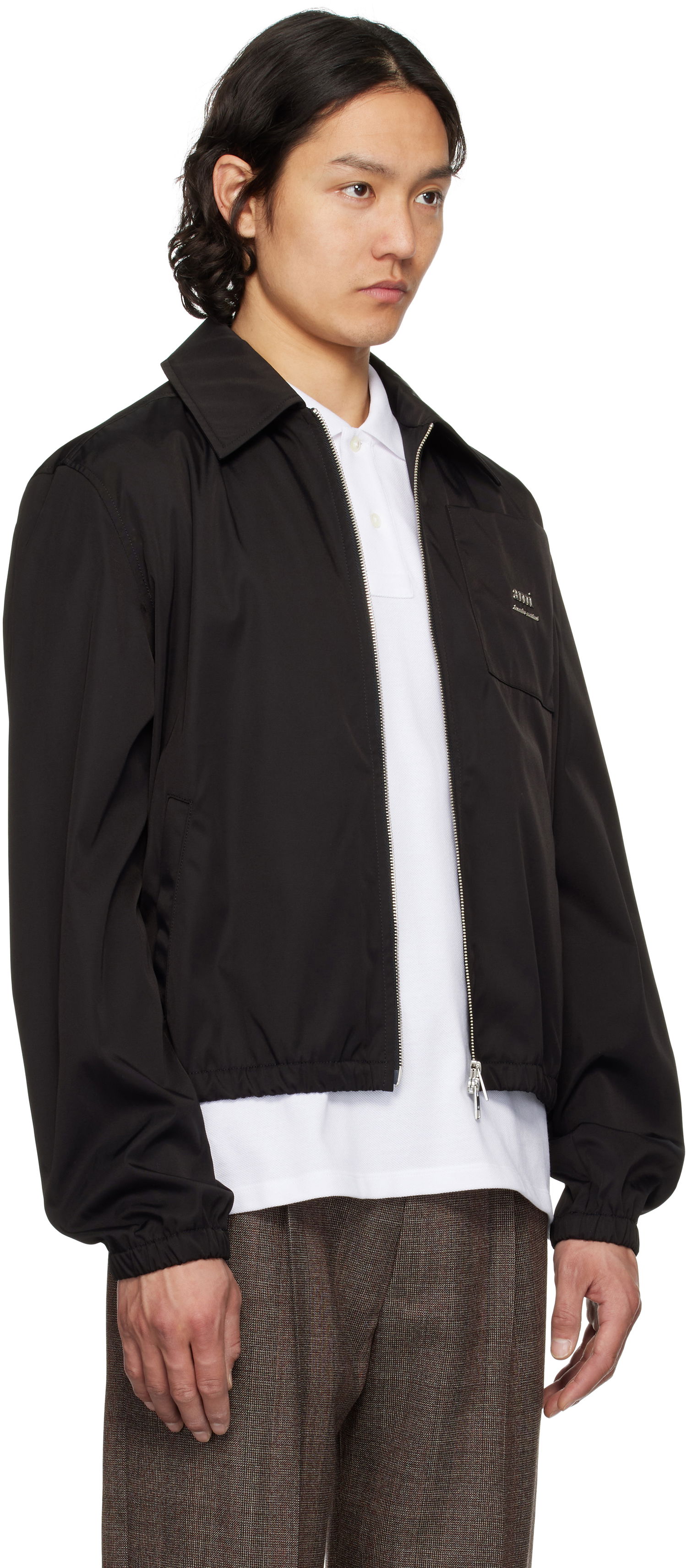 Vindjakke AMI AMI Zipped Jacket Sort | HJK063.PA0007, 1