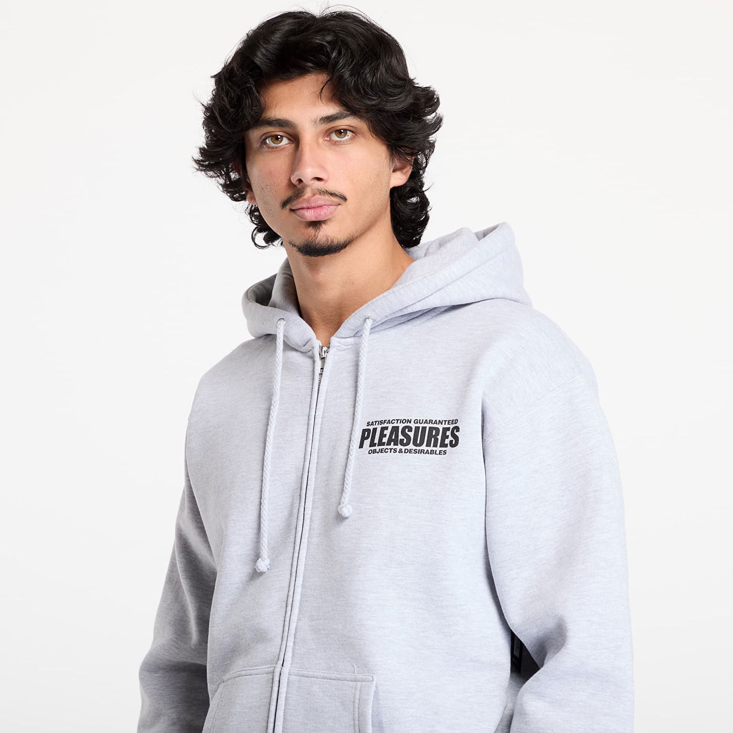 Sweatshirt Pleasures Zip Hoodie Staff Grå | P24W045 GREY, 1