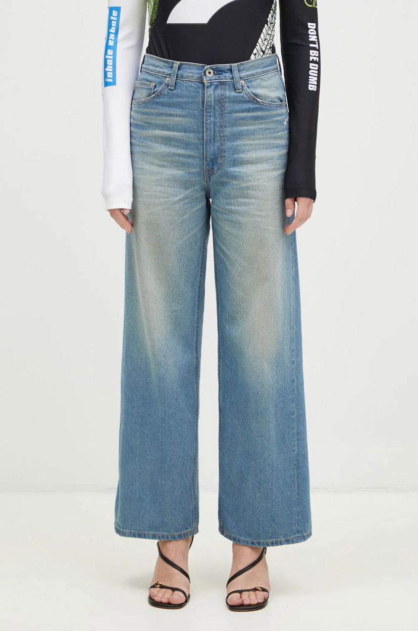 Jeans BAPE Stone Washed High Waist Denim Jeans Blå | 1K80250002