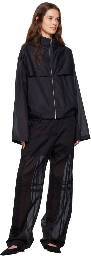 Bukser Jil Sander Jil Sander Cotton Muslin Snap Button Trousers Sort | J01KA0185_J45014, 3