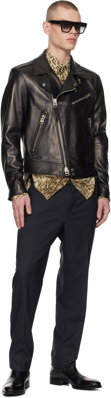 Jakke Tom Ford Asymmetric Leather Jacket Sort | LXR004-LMN014S24, 3