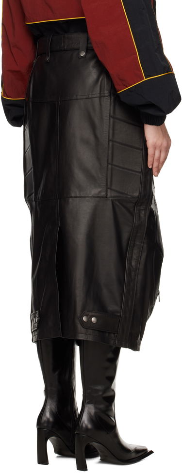 Nederdel Martine Rose Martine Rose Biker Leather Midi Skirt Sort | 548LP15001, 2