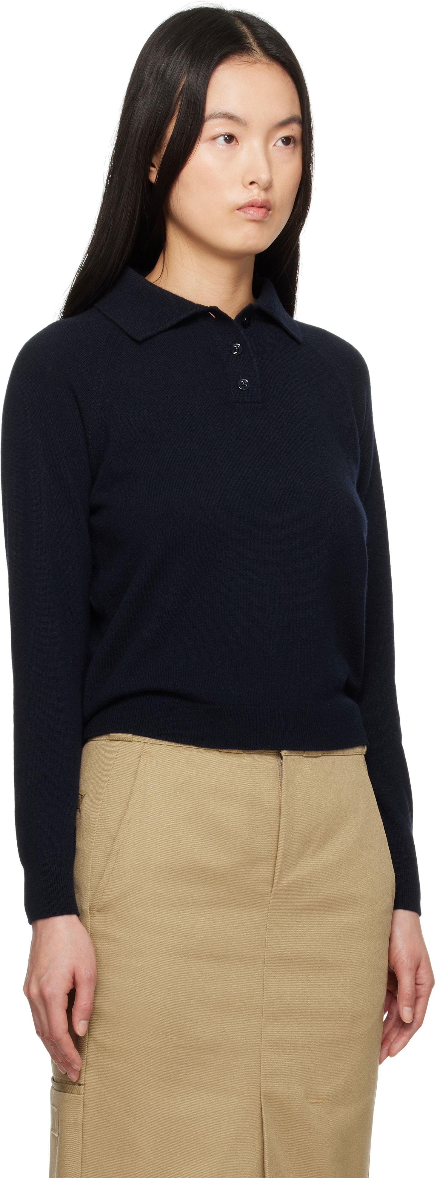 Sweater Maison Margiela Maison Margiela Wool Polo Shirt Mørkeblå | S51GL0053 M13090, 1