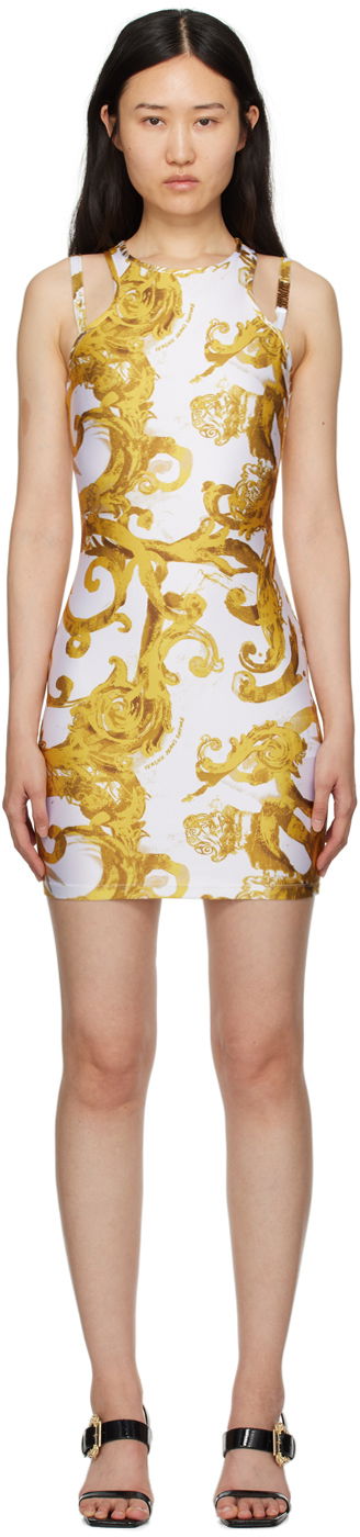 Kjole Versace Printed Minidress Hvid | E76HAO944_EJS292