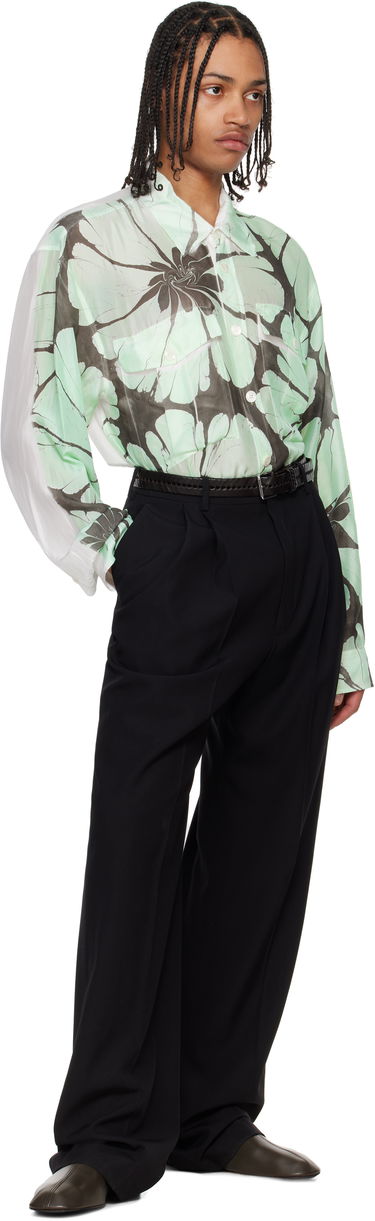 Skjorte Dries Van Noten Dries Van Noten Floral-Print Sheer Shirt Grøn | 251-020723-1197, 4