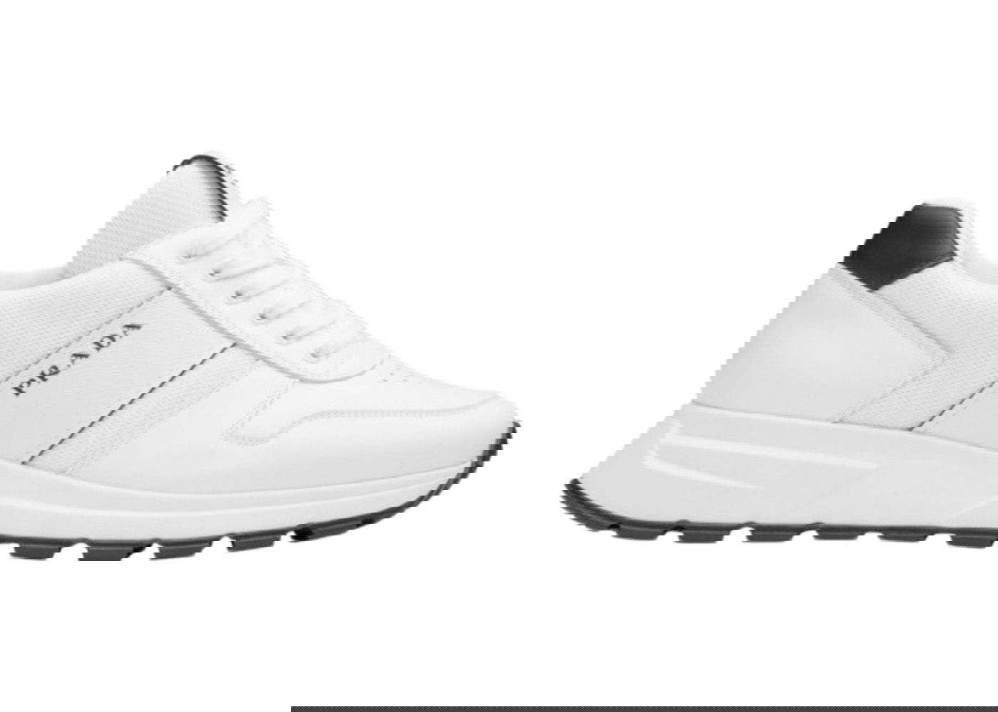 Sneakers og sko Prada Prax 1 Leather Low White Black Hvid | 4E3571_3L3F_F0964, 0