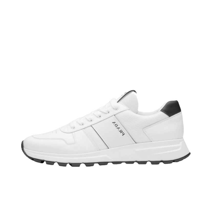 Sneakers og sko Prada Prax 1 Leather Low White Black Hvid | 4E3571_3L3F_F0964