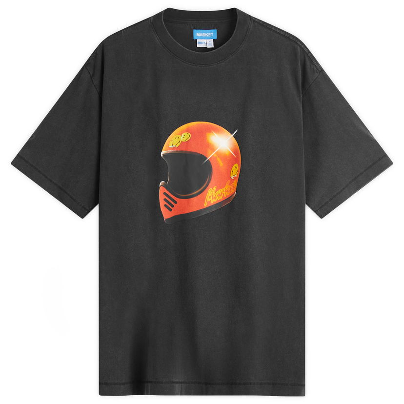 T-shirt MARKET Smiley Full Face Graphic Tee Sort | 399002175-BLK