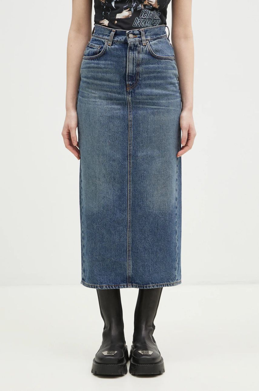 Nederdel Fiorucci Denim Midi Skirt Blå | W01FPDSK176DN01DN02, 0