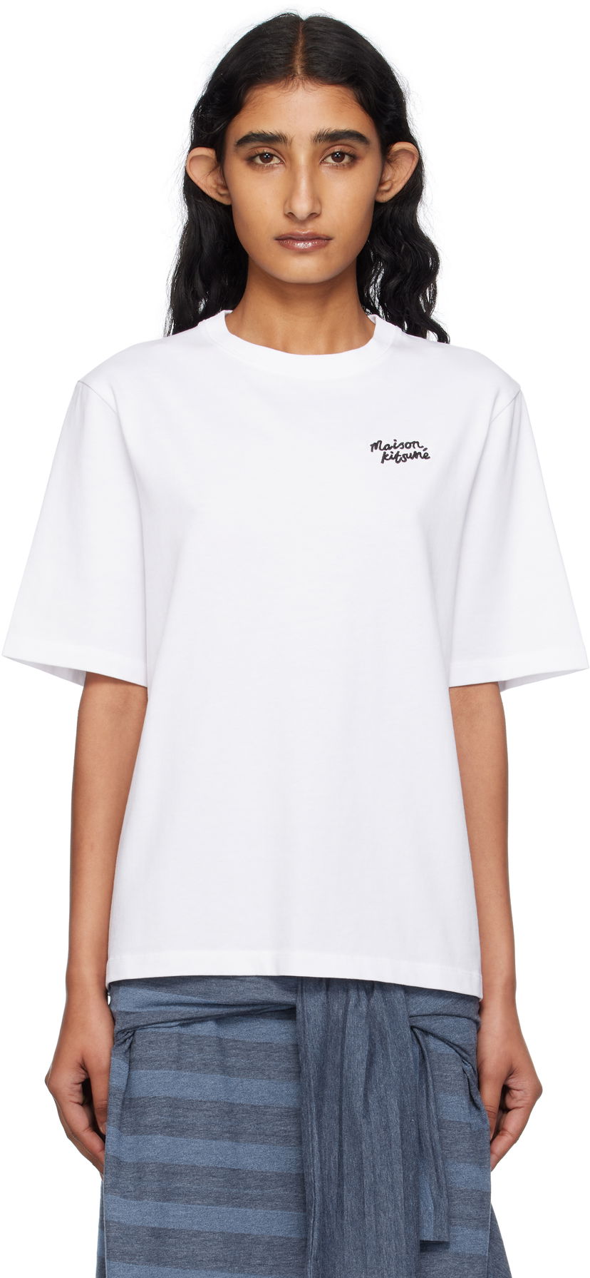 T-shirt MAISON KITSUNÉ Maison Kitsuné Handwriting Comfort T-Shirt Hvid | PW00114KJ0119