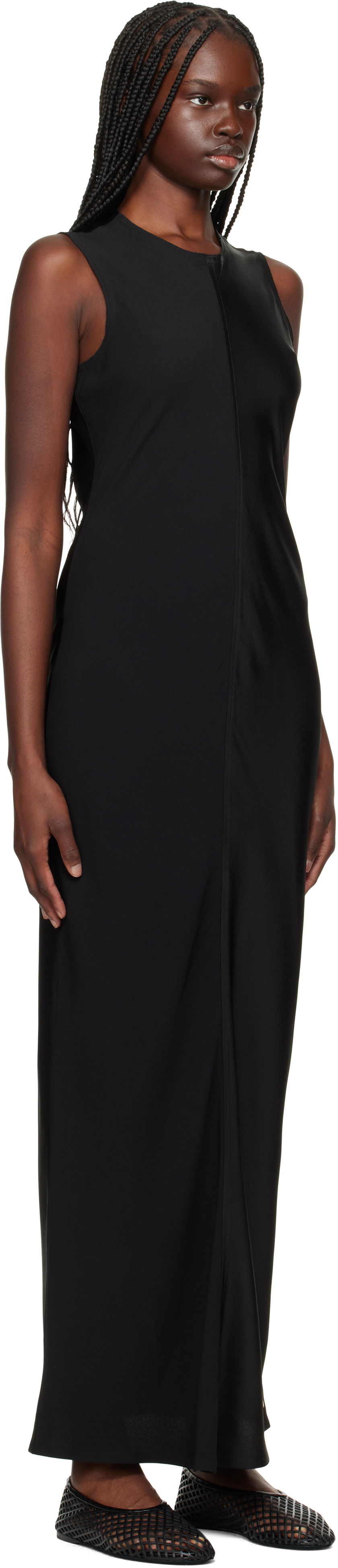 Kjole AMI AMI Paris Straight Maxi Dress Sort | FDR366.AC0014, 1