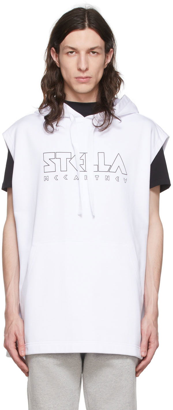 Sweatshirt Stella McCartney Cotton Sleeveless Hoodie Hvid | 6044523SNP32