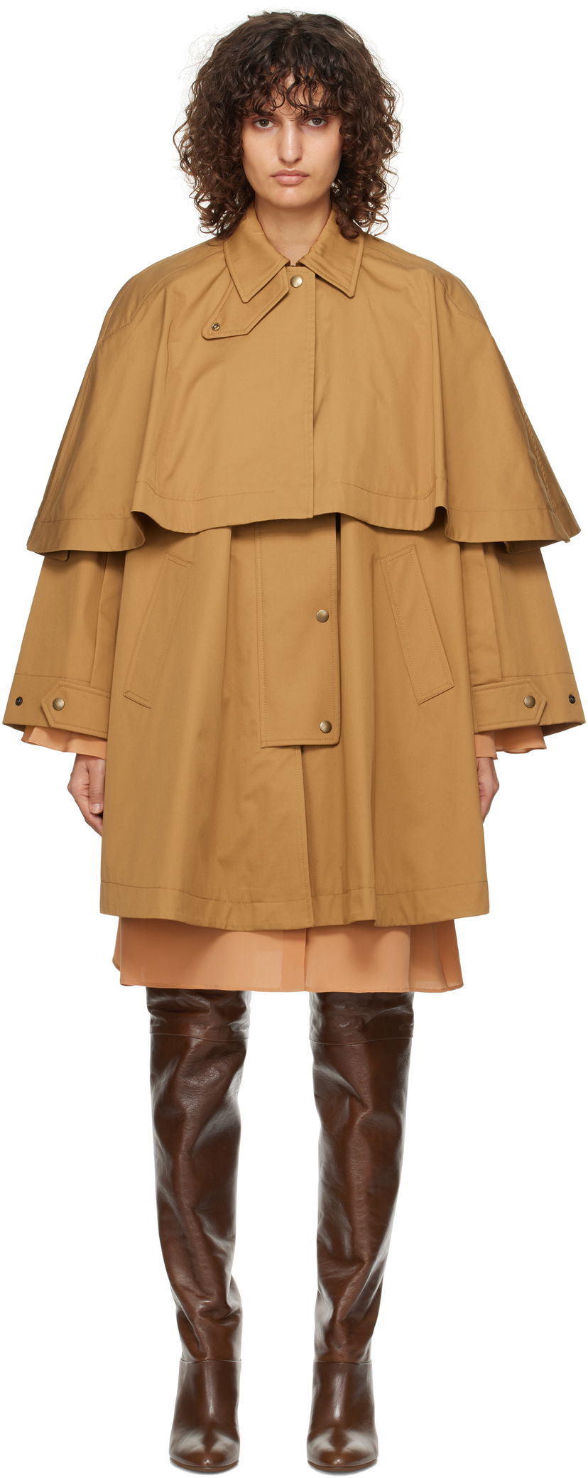 Jakke CHLOÉ Capelet Jacket Beige | CH24WMA11118