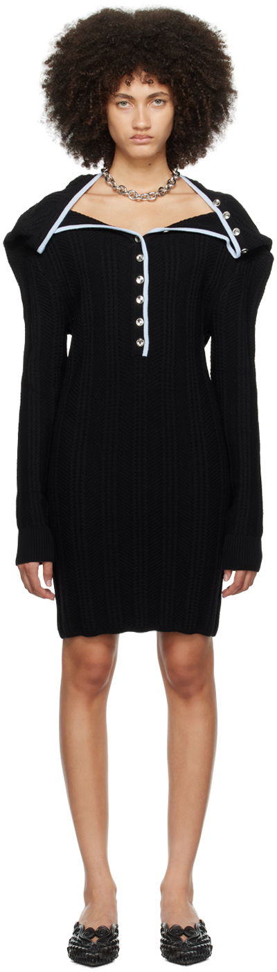 Kjole Y/PROJECT Black Ruffle Necklace Minidress Sort | WMDRESS41-S25