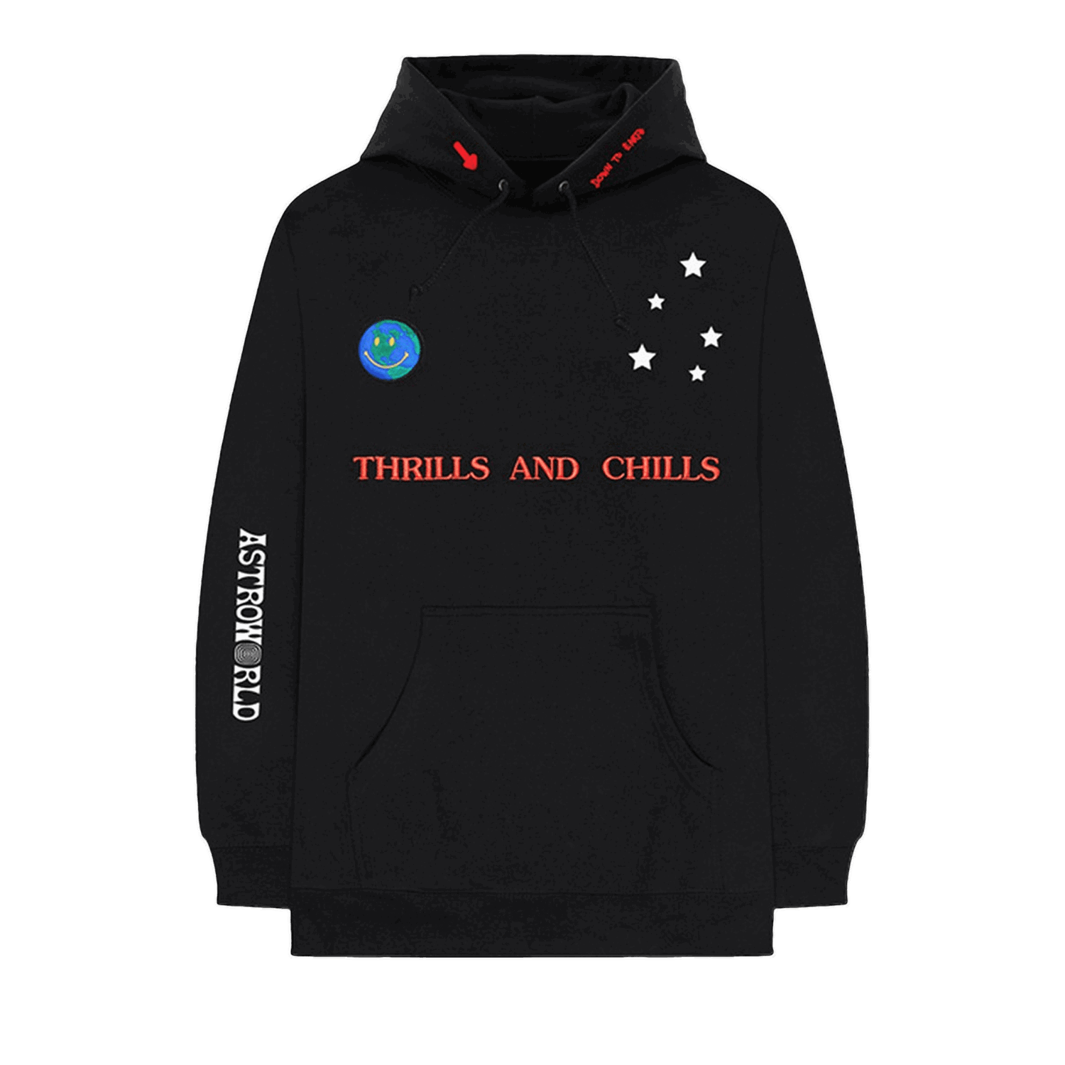 Sweatshirt Cactus Jack by Travis Scott Astroworld World Peace Hoodie Sort | 1945 1FW180106AWPH BLAC, 0