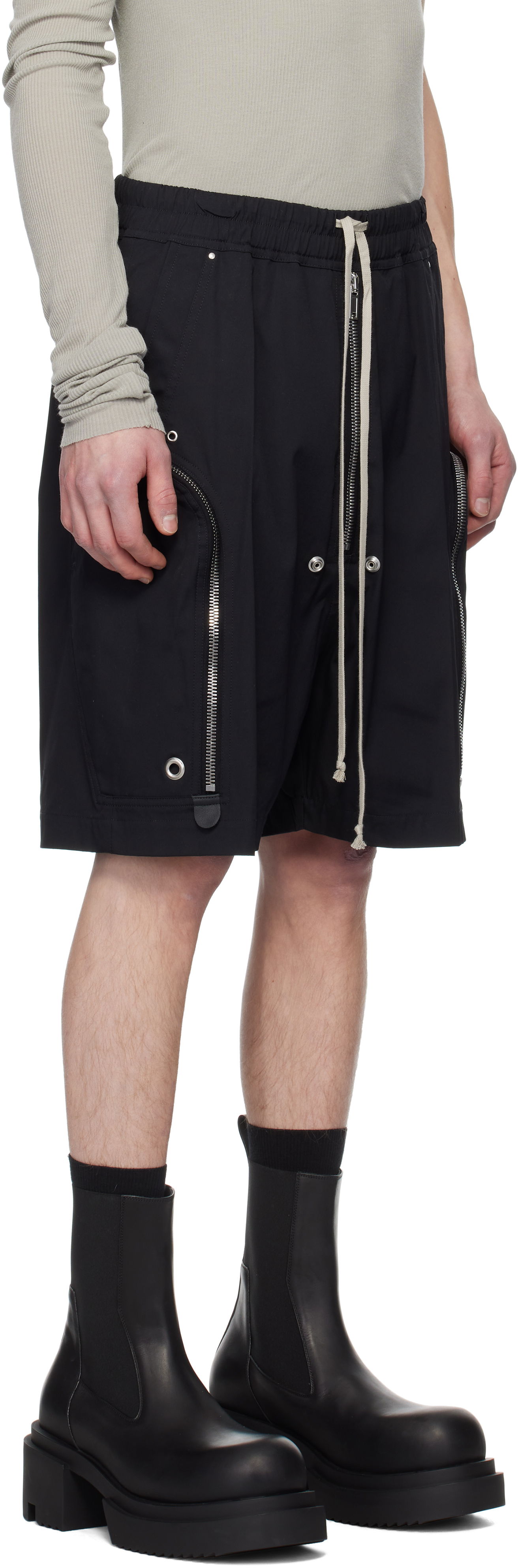 Shorts Rick Owens Rick Owens Hollywood Heavy Bauhaus Bela Shorts Sort | RU01E5392 TE, 1