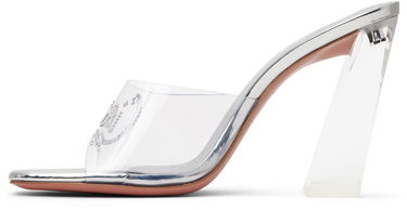 Skopleje Amina Muaddi Amina Muaddi Bella Glass Heeled Sandals Metalisk | BELLA GLASS SLIPPER BLOCK PVC, 2