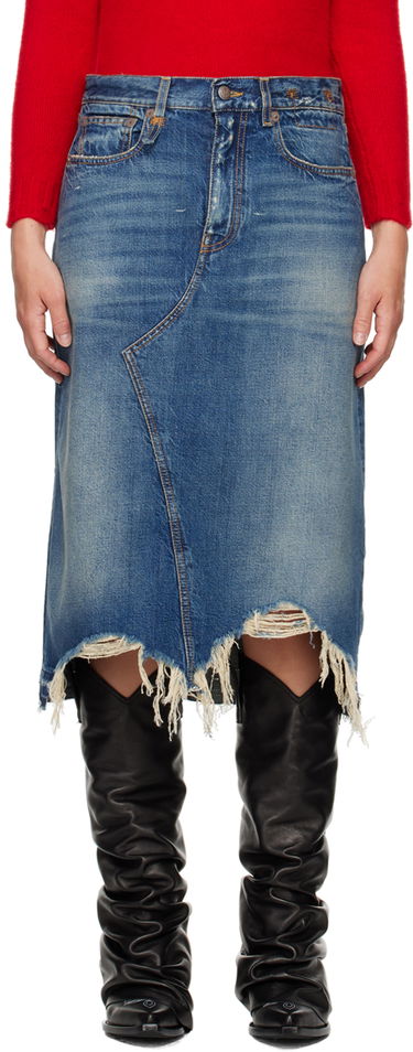 Nederdel R13 R13 Jesse Denim Midi Skirt Blå | R13WD100-D216B, 0