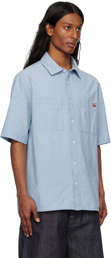 Skjorte MAISON KITSUNÉ Maison Kitsuné Relaxed Short Sleeve Shirt Blå | OM00424WC5006, 1
