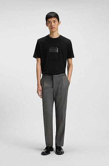 T-shirt BOSS HUGO T-Shirt with Rubber Logo Sort | 50546867, 1