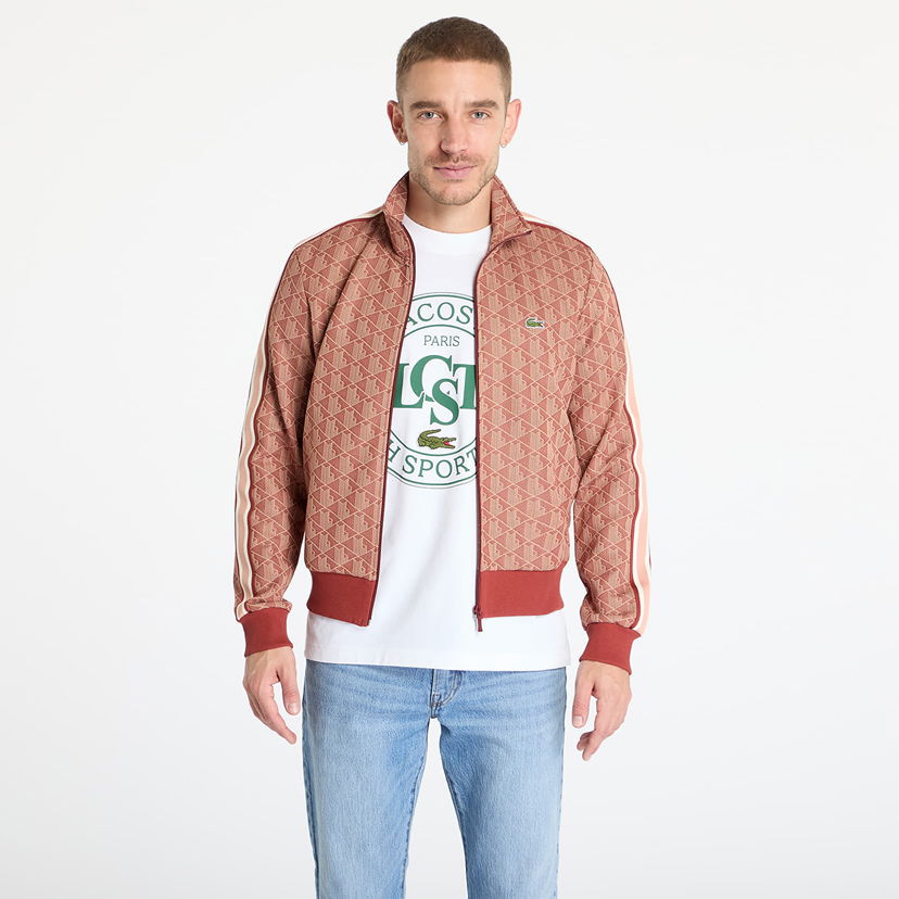 Bomberjakke Lacoste Lacoste Jacquard Track Jacket Rød | SH1368 GTI