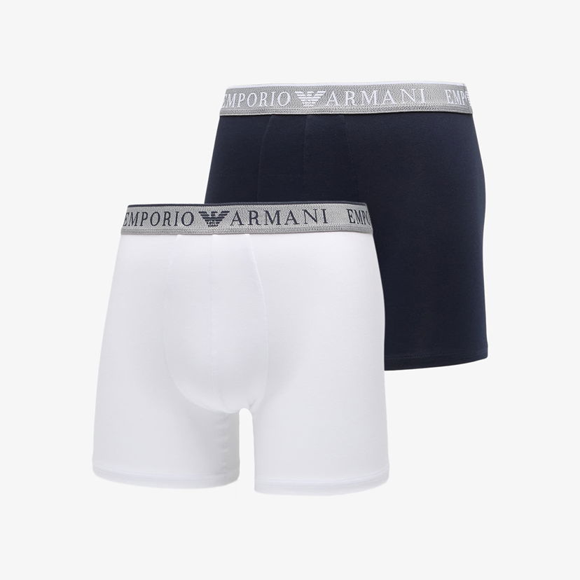 Boksere Emporio Armani Emporio Armani Two-Pack Boxer Trunks Hvid | EM000255AF10776MB088