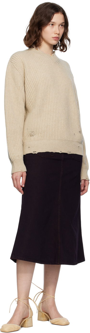 Sweater Maison Margiela MM6 Maison Margiela Distressed Wool Sweater Beige | S52HN0011 M13138, 3
