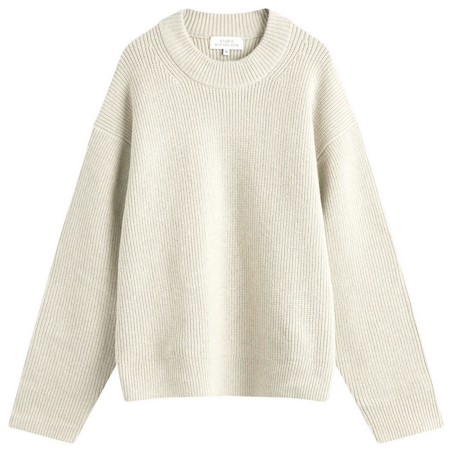 Sweater Studio Nicholson Studio Nicholson Voe Rib Crew Knit, Size Small Beige | VOESNM-1292-NTL, 0