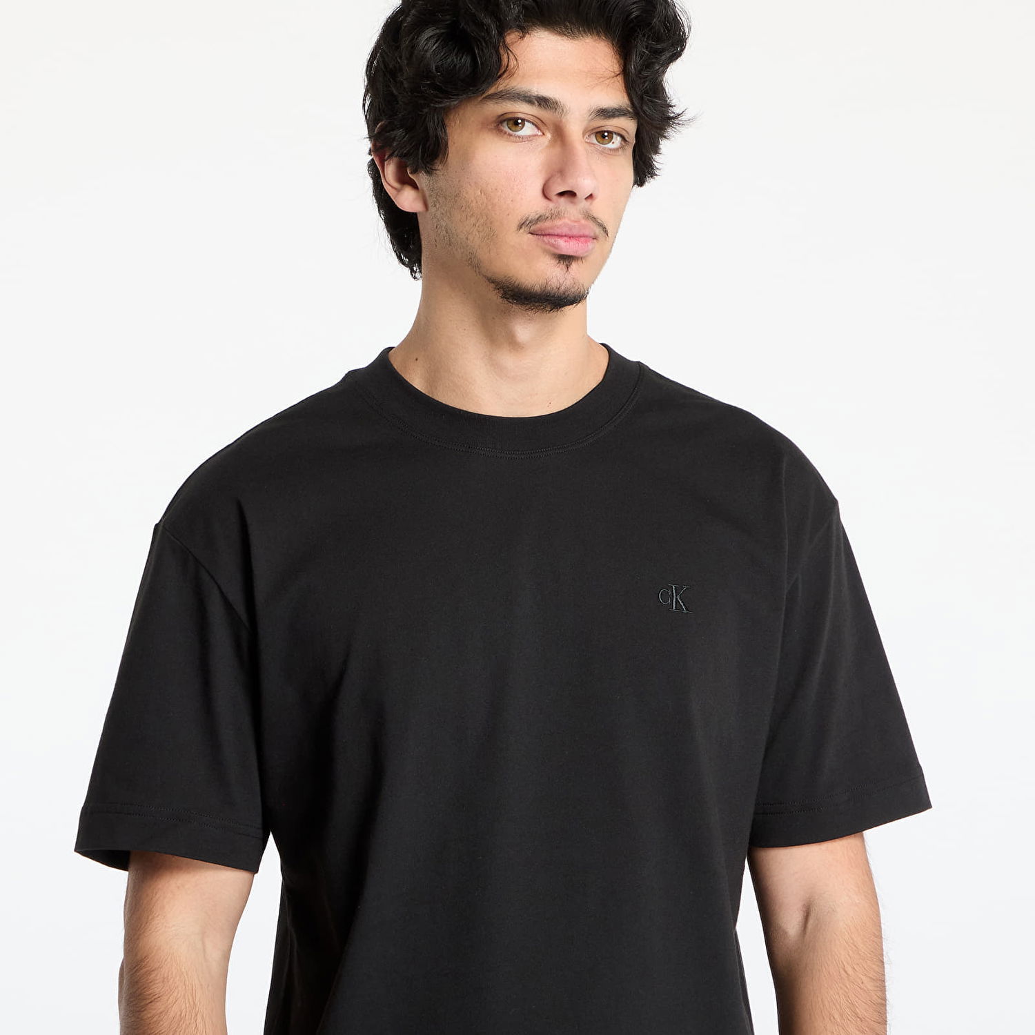 T-shirt CALVIN KLEIN Calvin Klein Jeans Soft Layered Monogram T-Shirt Sort | J30J327089 BEH, 1